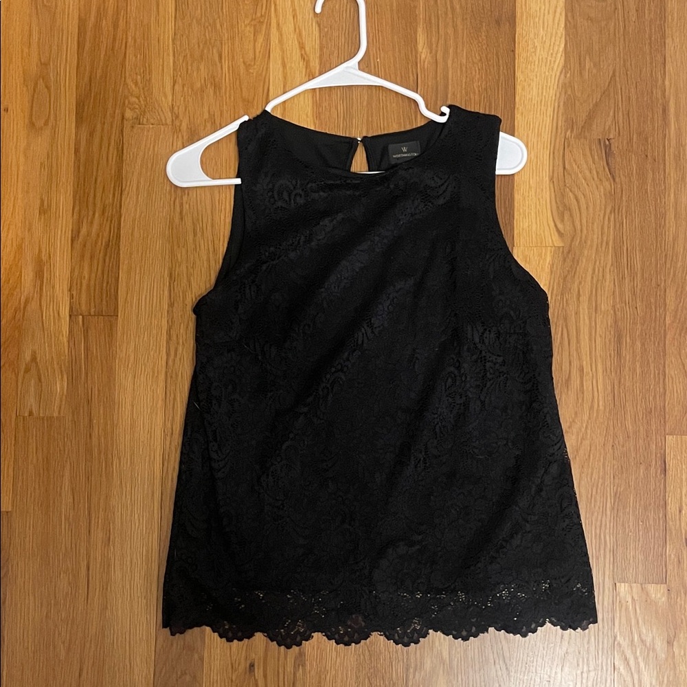 Worthington Black Lace Sleeveless Blouse